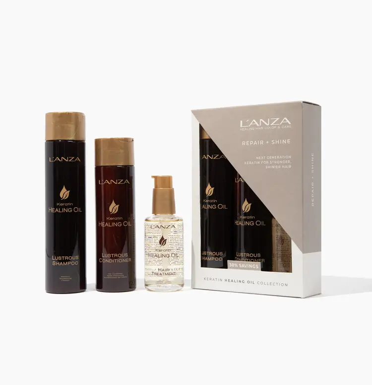 Подарунковий набір LʼANZA Keratin Healing Oil Holiday Trio Box - 1